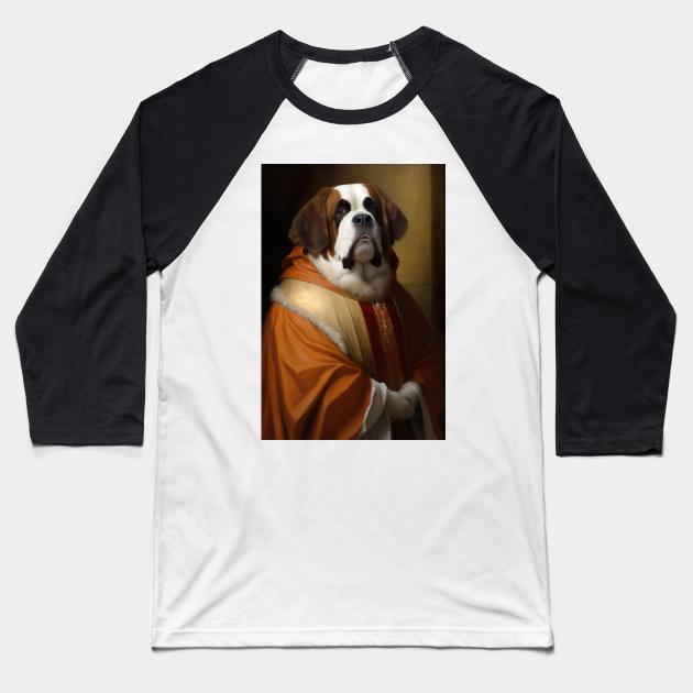 St. Bernard Classic Portrait Baseball T-Shirt by YeCurisoityShoppe